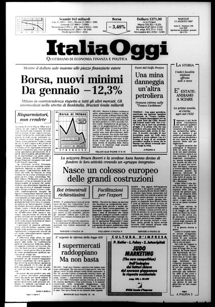 Italia oggi : quotidiano di economia finanza e politica